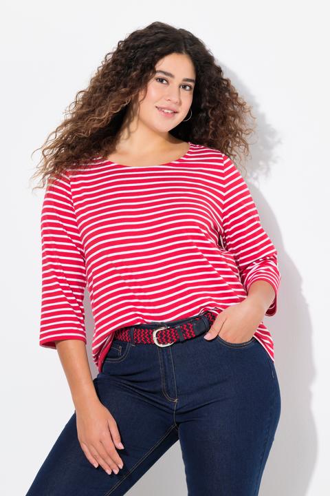 Immagine prodotto Ulla Popken Maglia classica con righe, scollo rotondo e maniche a 3/4 (42, 44)