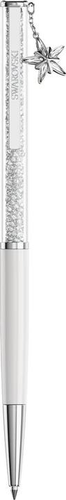 Image du produit Swarovski Crystalline Kugelschreiber Weiss lackiert verchromt (Argent, Blanc)