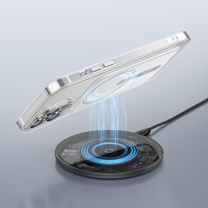 Image du produit Baseus Étui téléphone magnétique avec support pour iP13 Pro 6.1inch 2021 Transparent (Apple iPhone 13 Pro)