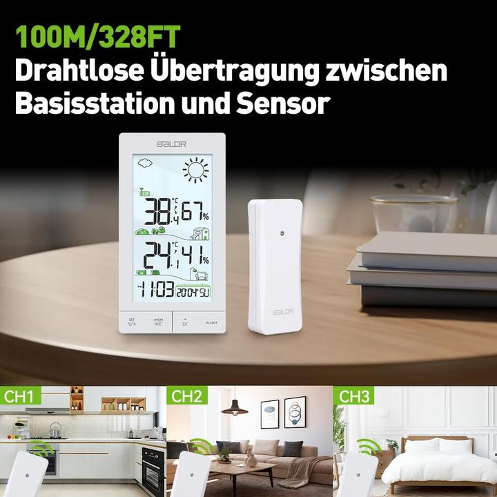 Actual product image Baldr Wetterstation E0559 mit Funkuhr und Aussensensor
