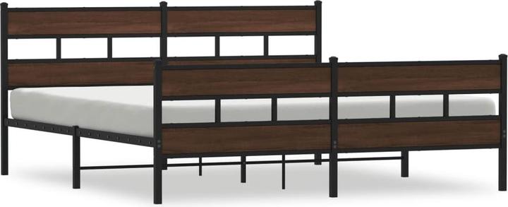 Image du produit VidaXL Lit métallique Cadre de lit Sommier à lattes Lit double sans matelas 180x200cm (180 x 200 cm)