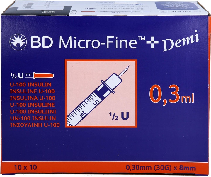 Produktbild BD MICRO-FINE+ U100 Ins.Spr. 0,3x8 mm, 100 St SRI