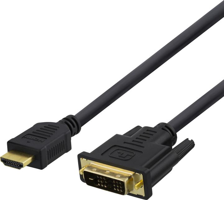 Produktbild Deltaco HDMI till DVI-kabel 3m Full HD svart (3 m, HDMI, USB 1.0)