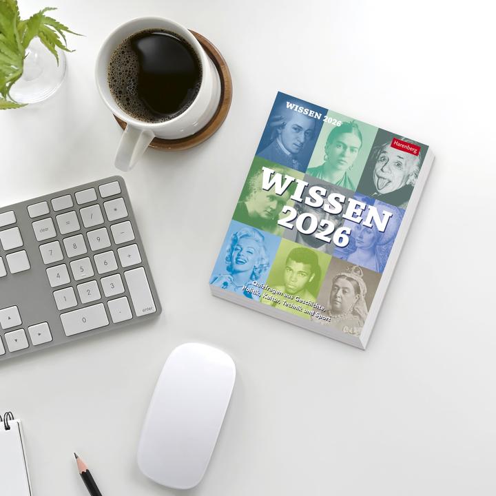 Immagine prodotto Harenberg Wissen Tagesabreisskalender 2026 - Quizfragen aus Geschichte, Politik, Kultur, Technik und Spor (11 x 14 cm, Tedesco)