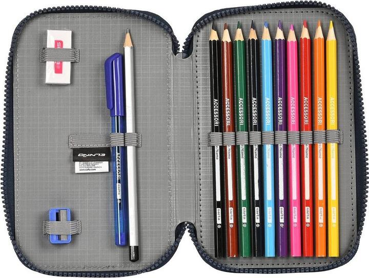 Produktbild El Niño Federmäppchen mit Zubehör Bahia Blau 12.5 x 19.5 x 4 cm (28 Stücke)