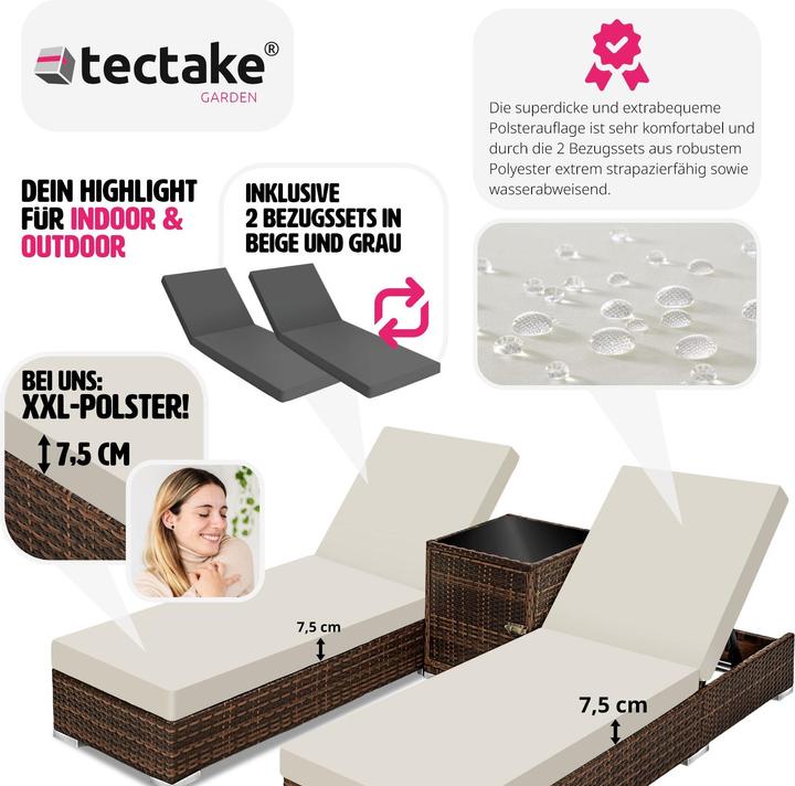 Produktbild tectake Sonnenliegen (184 cm)