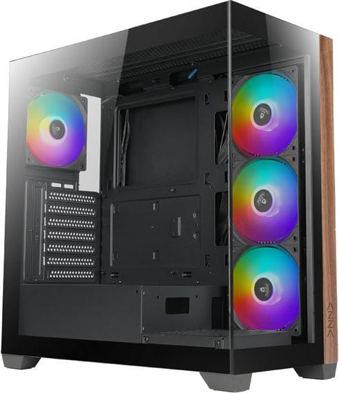 Actual product image Azza Boitier Moyen Tour ATX Neptune RGB avec panneaux vitrés (Noir/Marron) (mATX, ATX, ITX)
