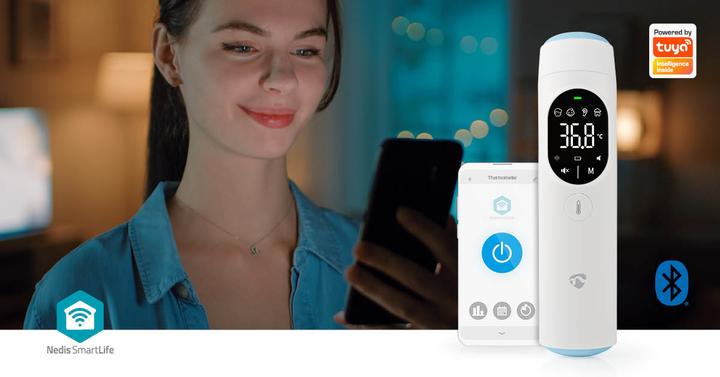 Image du produit Nedis Thermomètre infrarouge SmartLife | Indicateur LED | Oreille / Front | Blanc (Auriculaire, Front)
