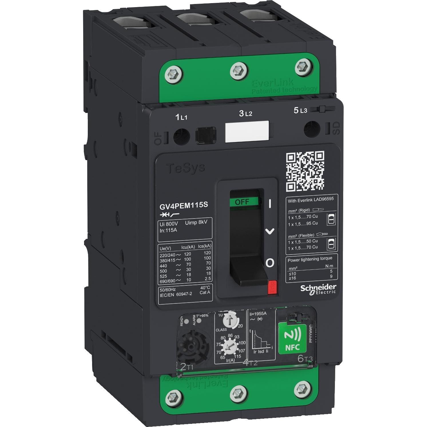 Schneider Electric, Schutzschalter, GV4PE MultiTh/Mag 115A 100kAElink