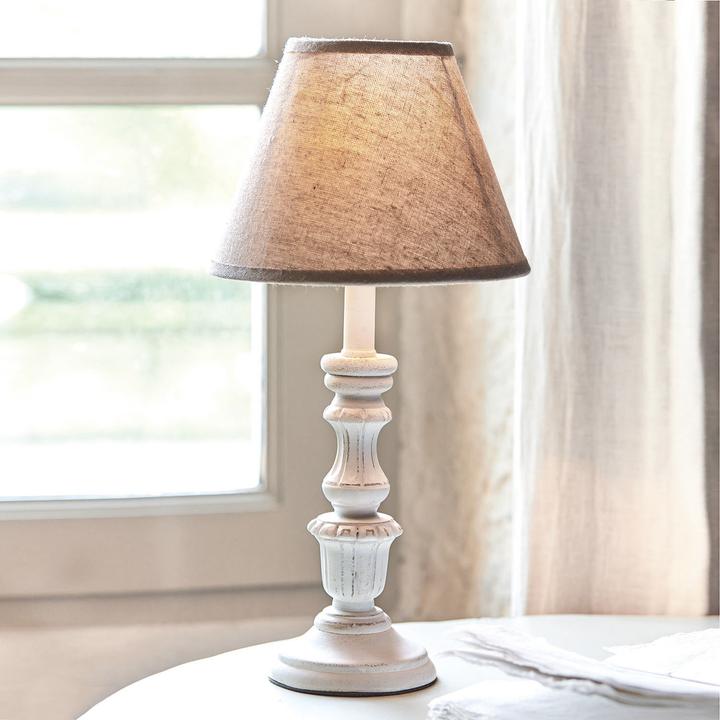 Image du produit Loberon Lampe de table Créteil marron/blanc antique (E14)