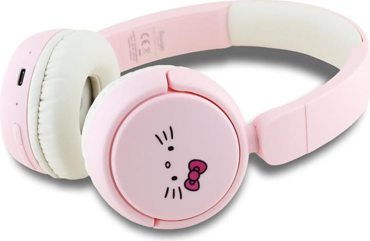 Actual product image Hello Kitty Face Logo Bluetooth On-Ear Headphones - Pink