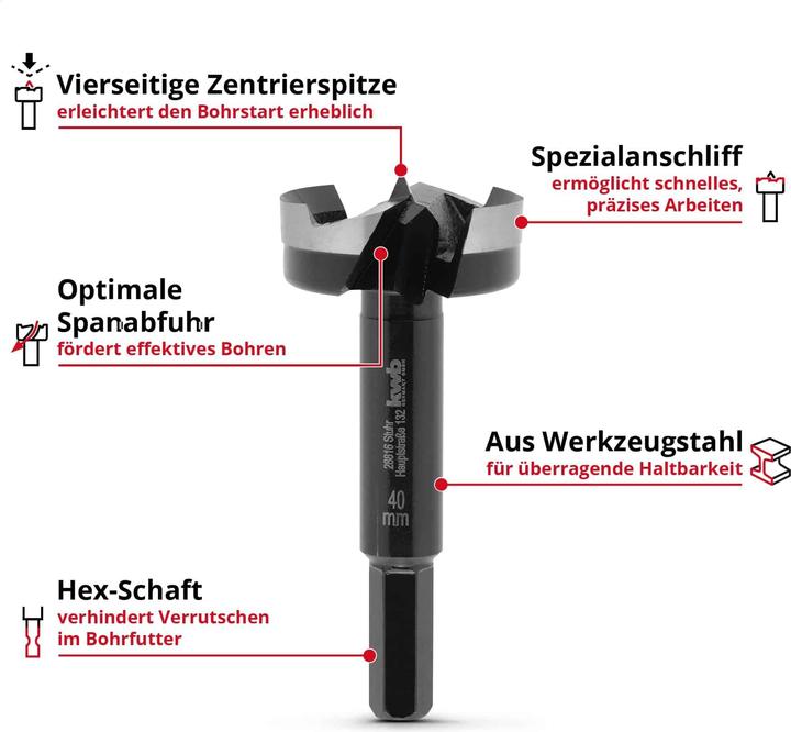 Produktbild kwb Forstnerbohrer, 706440, 40 mm (40 Millimeter)