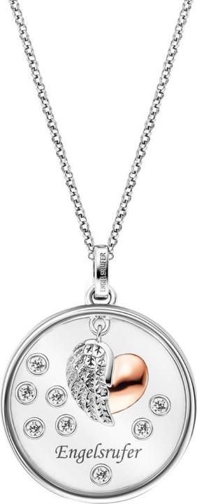 Immagine prodotto Engelsrufer Bellissima collana bicolore Cuore con ala e zirconi BLACK-LENS-HWBIR (Argento 925, Oro rosa 18 carati, 42 cm)