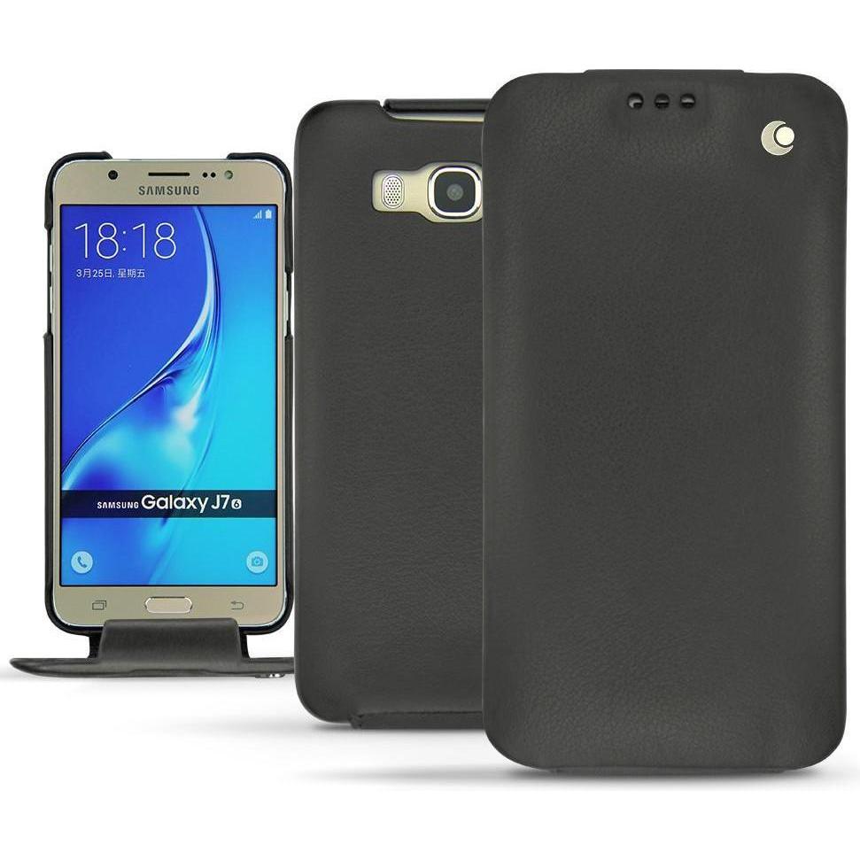 Noreve Lederschutzhülle vertikal (Samsung Galaxy J7 (2016)), Smartphone Hülle, Schwarz