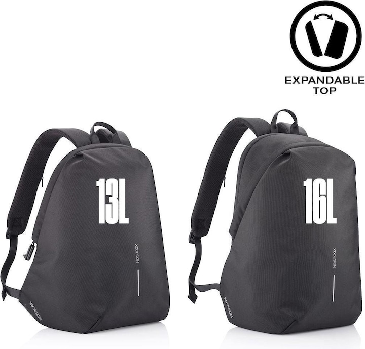 Actual product image XD Design Bobby Soft Backpack Casual Backpack Black Polyethylene Terephthalate (13 l)