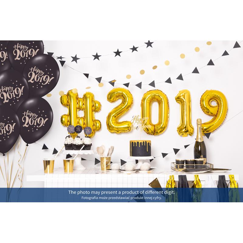 Thumbnail - Partydeco Zahlenballon Folie 4 Gold 35-40 cm