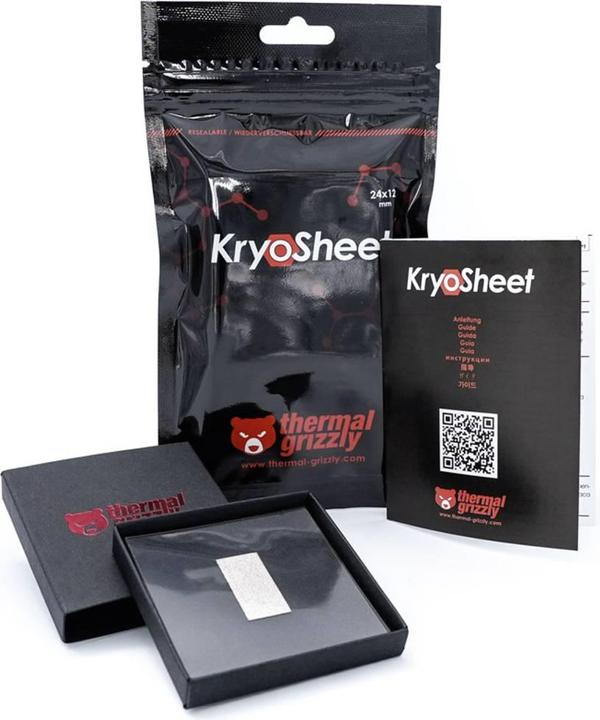 Image du produit Thermal Grizzly KryoSheet - Thermoconducteur - 24 x 12 mm (0.20 mm)