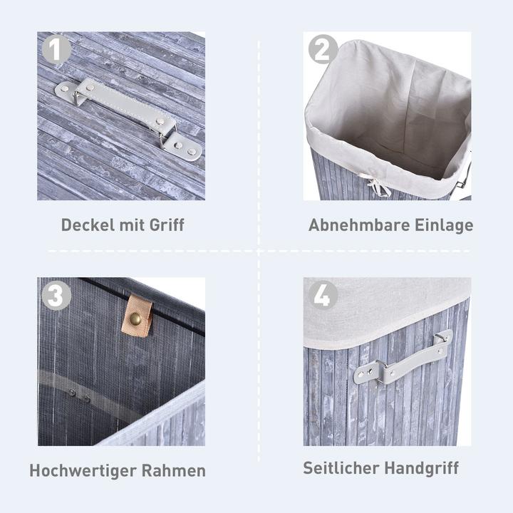 Produktbild Homcom Wäschekorb mit 2 Tragegriffen (72 l)