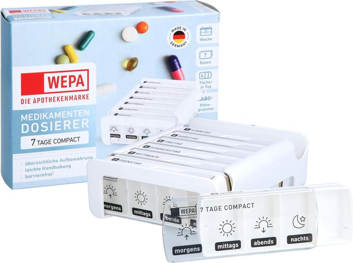 Actual product image Wepa Medikamentendosierer 7 Tage Compact Wochenmagazin weiss, 1 St. Dosette