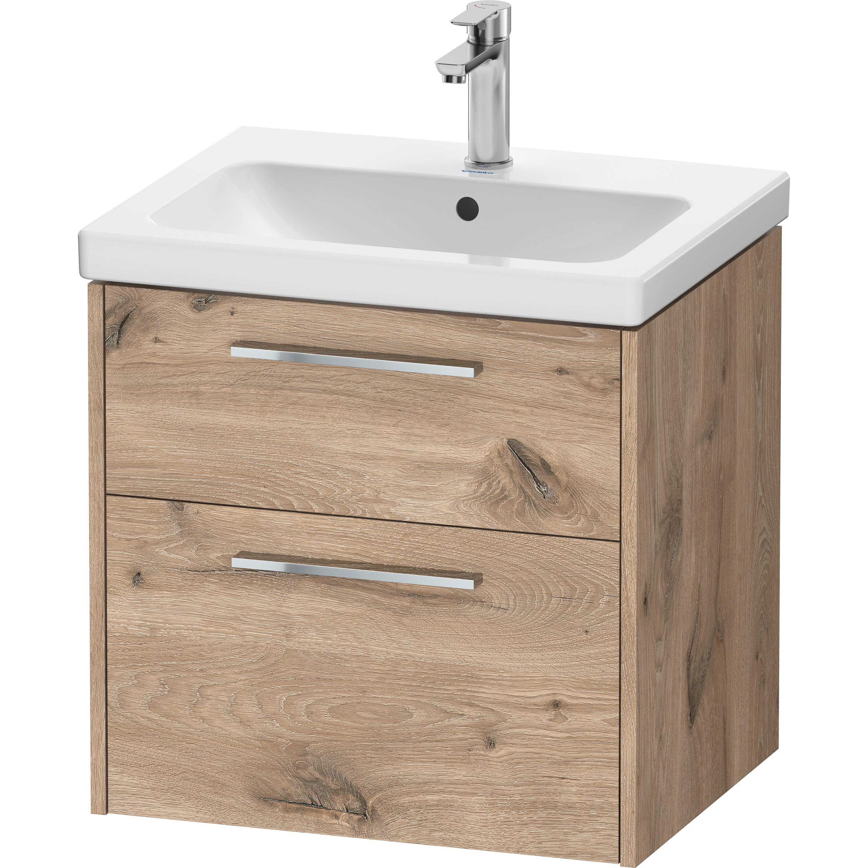 Duravit, Waschbeckenunterschrank, D-Code Waschtischunterbau, 1 Auszug, 584x460mm, Siphonausschnitt, mit Griff