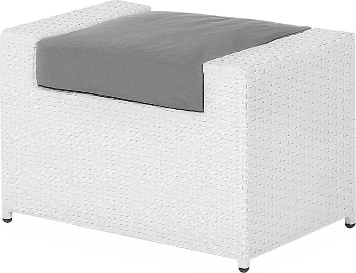Produktbild Beliani Lounge Set Rattan weiss 6-Sitzer Auflagen grau ROMA