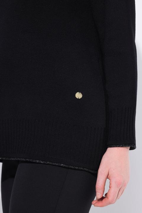 Produktbild Ulla Popken Pullover, Glitzer-Rollkante, A-Linie, Rollkragen, Langarm (42, 44)