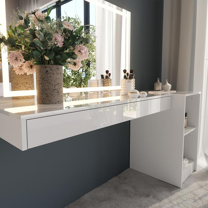 Produktbild Vicco Schminktisch Sherry, Weiss, 120 cm 3 Teile (120 x 40.10 x 76 cm)