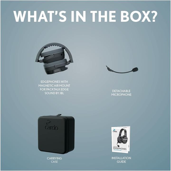 Produktbild Cardo Packtalk Edgephones Motorcycle (Passive Geräuschunterdrückung, 13 h, Kabellos)