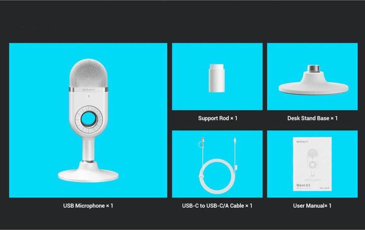 Produktbild SmallRig 3492 Simorr Wave U1 USB Condenser Microphone (White)