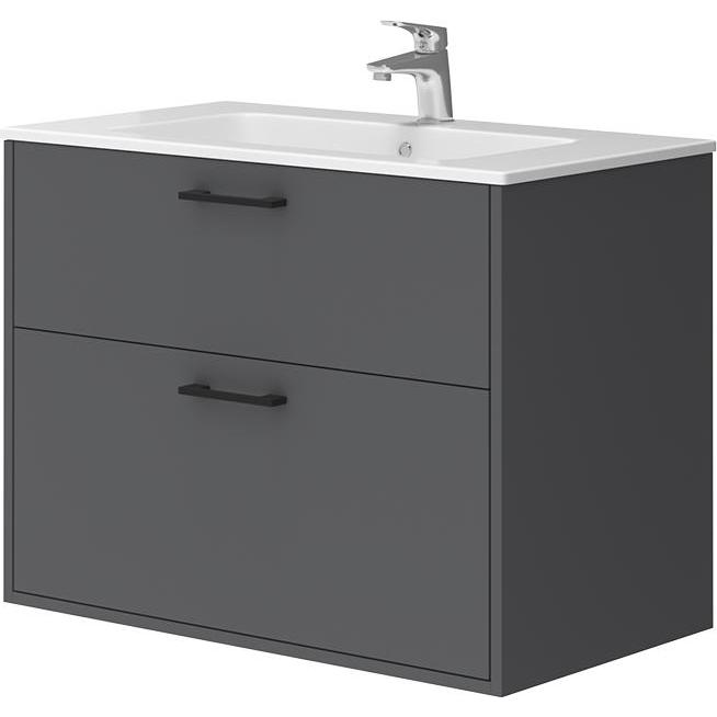 Thumbnail - Vicco, Badmöbelset, Badmöbel-Set Lanco, Anthrazit, 80 x 61,5 cm, mit Waschbecken
