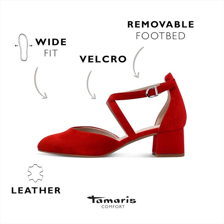 Actual product image Tamaris COMFORT Essentials Dames Pumps - RED SUEDE - Maat 38 (38)