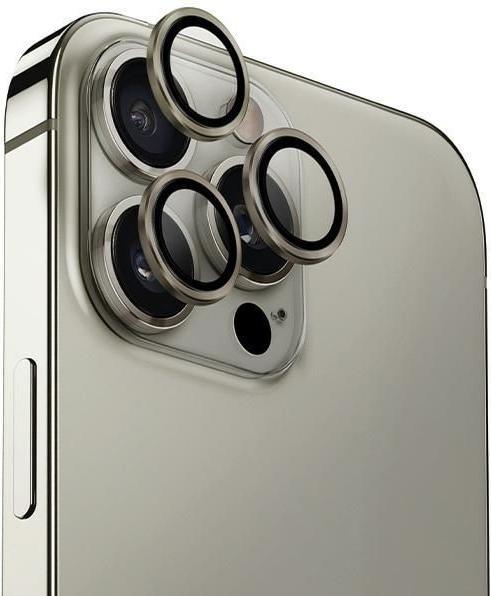 Uniq Optix Aluminium Camera Lens Protector iPhone 16 Pro 6.3" / 16 Pro Max 6.9" titanium grey szkło (1 Stk., Apple iPhone 16 Pro Max)