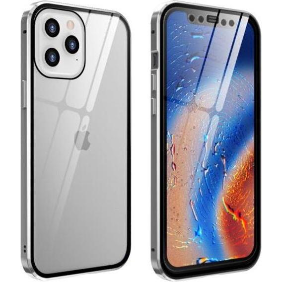 MU Classic 360 Grad Hülle mit Magnet-Technologie (Apple iPhone 12 mini), Smartphone Hülle, Silber