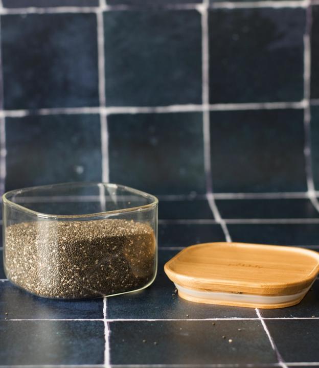 Image du produit Pebbly Bocal avec couvercle en bambou. 0.5l, 11x11x7cm (0.50 l)