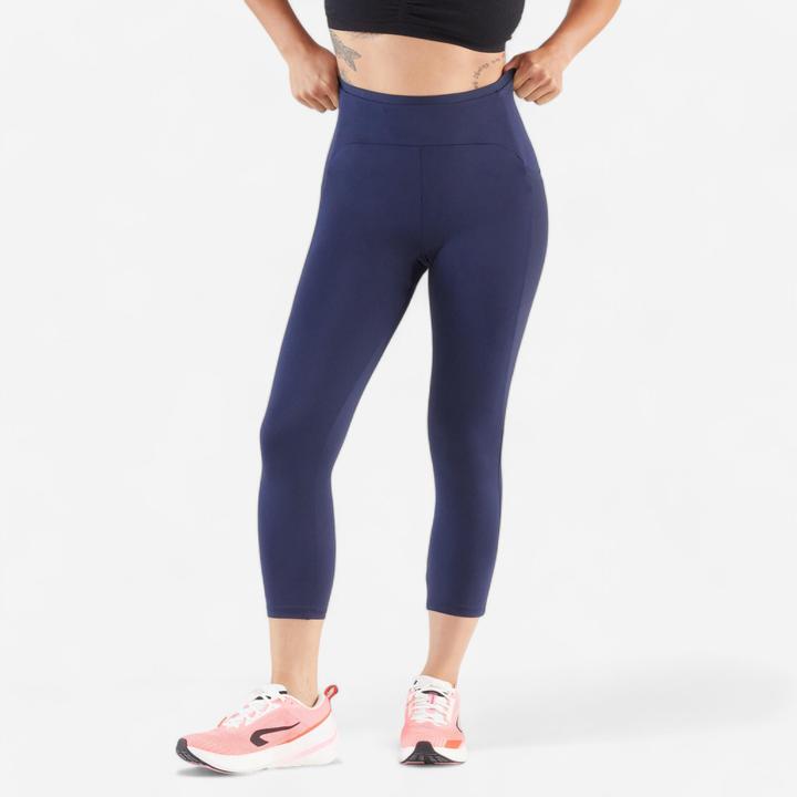 Actual product image Kiprun Lauftights 3/4 Damen atmungsaktiv - Run 500 Comfort marineblau (W28/L31)