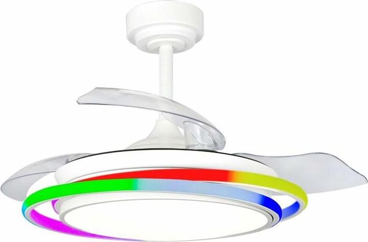 Produktbild Cristal Record Deckenventilator ANTILA MINI RGB WH RETRAC Weiss (35 dB)