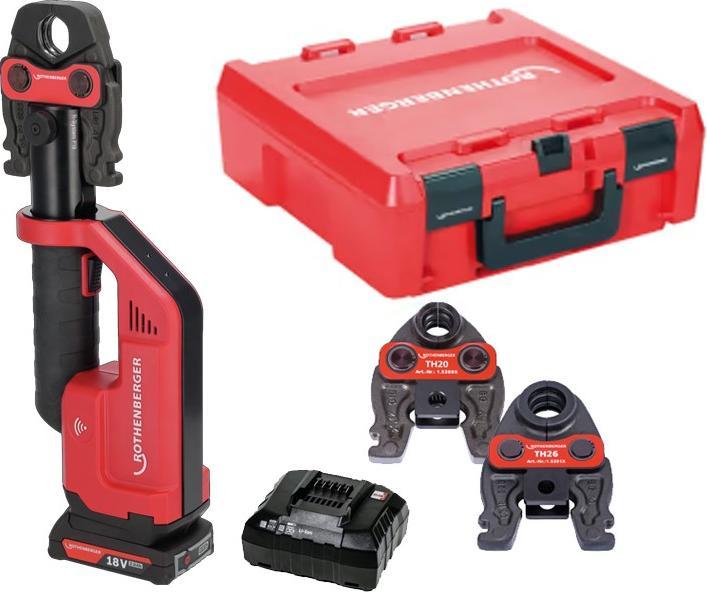 Actual product image Rothenberger Battery press machine ROMAX Compact III SET TH16-20-26 AMP 19 kN 16 - 26 mm 1X2Ah, EU, 16-20-26 mm