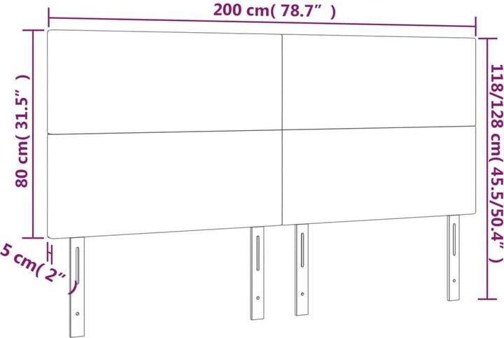 Image du produit vidaXL LED Kopfteil (200 x 5 x 128 cm)