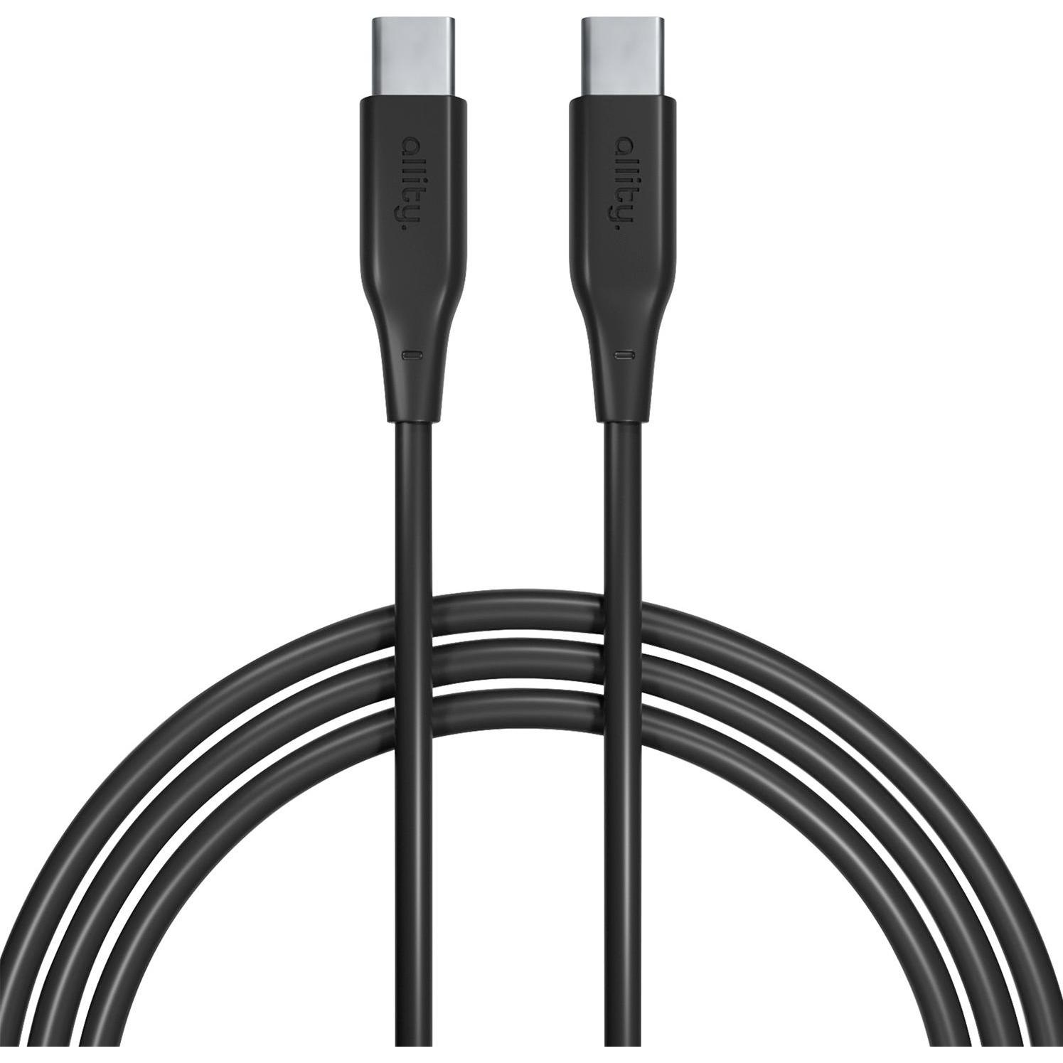 Allity cable AUC-02 USB-C - USB-C 1.0 m 100W black (1 m, USB 1.0), USB Kabel