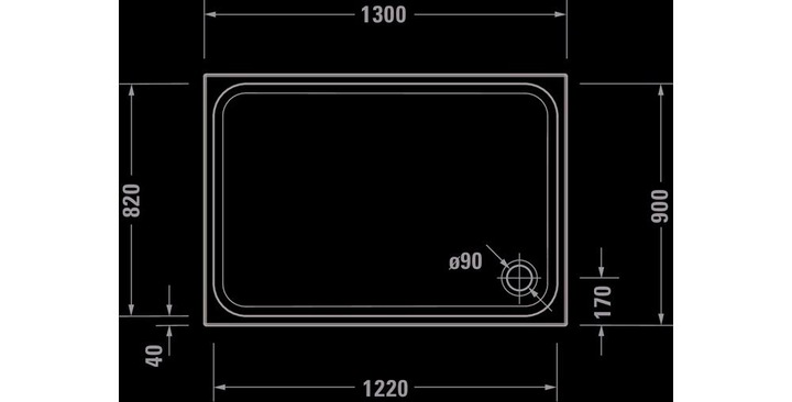 Immagine prodotto Duravit Piatto doccia rettangolare D-CODE con antiscivolo, bianco 1300x900x85mm (130 cm, 90 cm)
