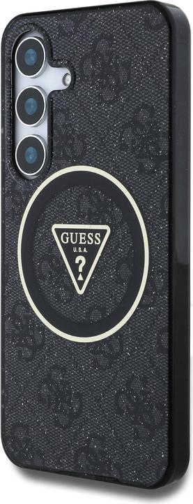 Actual product image Guess Etui 4G Glitter Triangle Buttons MagSafe do Samsung Galaxy S25 czarny (Samsung Galaxy S25)