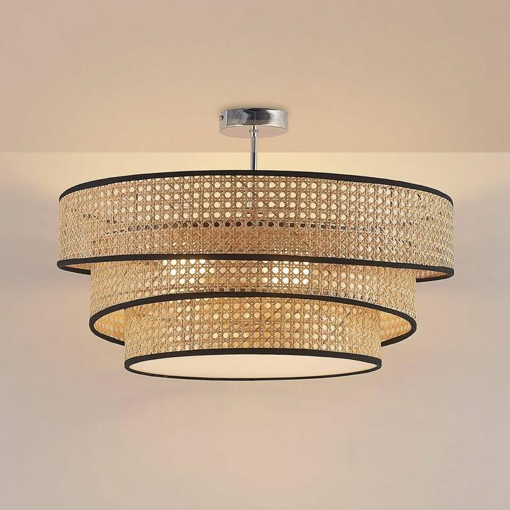 Actual product image Lucande Elowen ceiling lamp, bamboo mesh (E27)