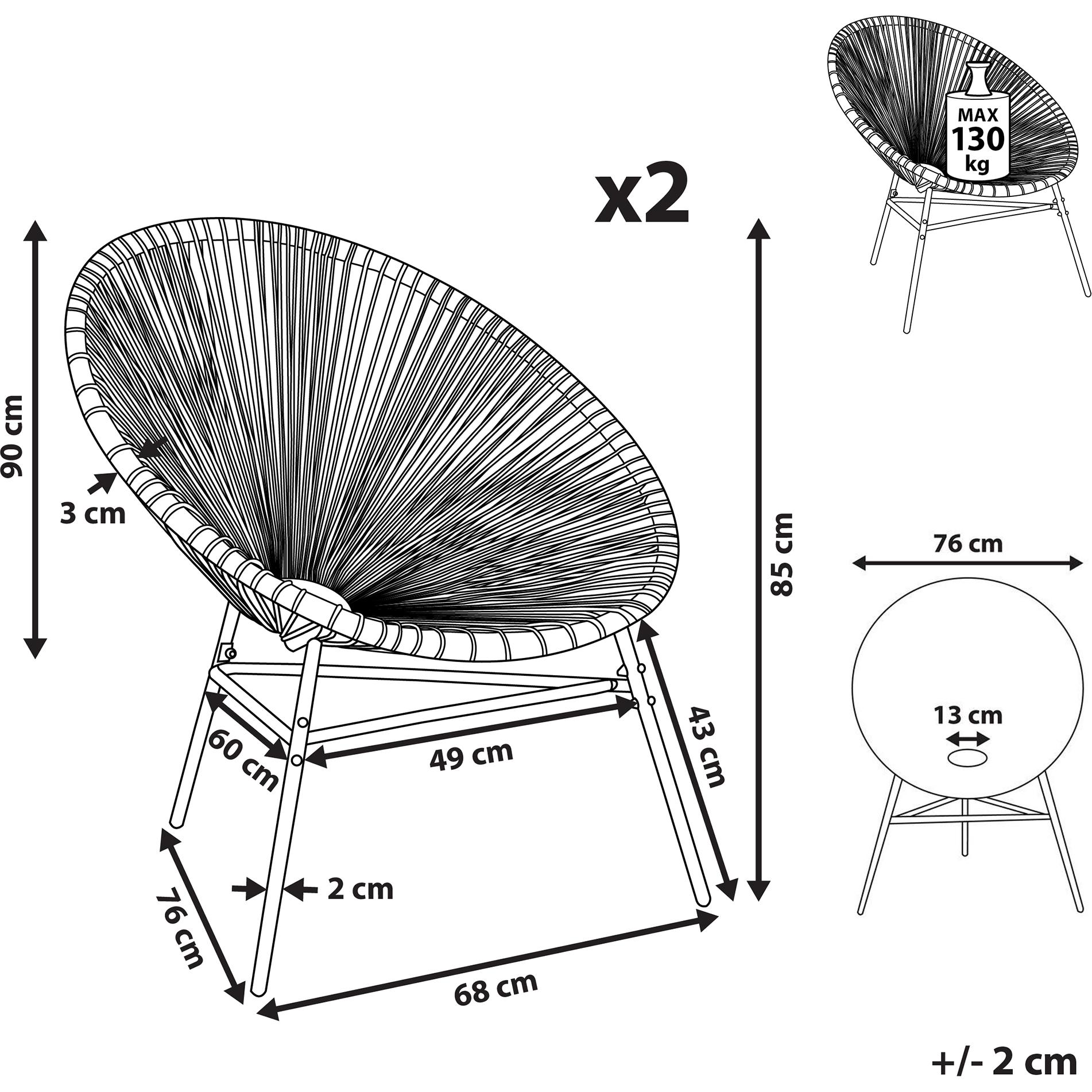Thumbnail - Beliani, Gartenstühle, Acapulco
