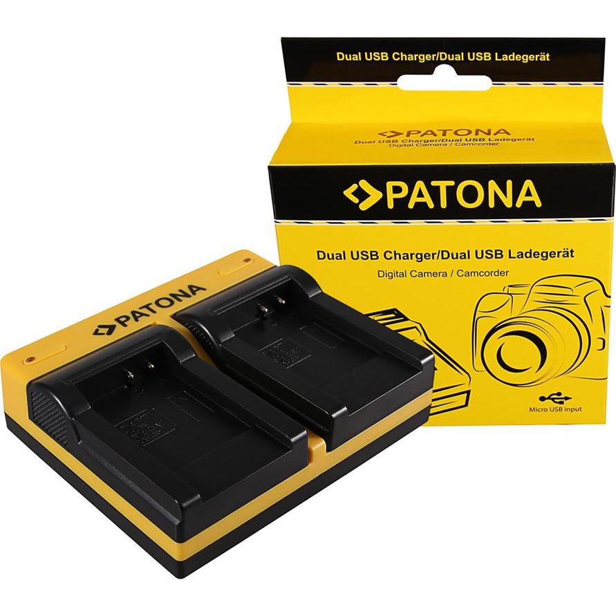 Patona Caricabatterie doppio per Pentax D-LI88 Optio H90 P70 P80 W90 WS80 D-LI88 D-LI88 SANYO incl. (Caricabatterie per fotocamere), Alimentatore foto