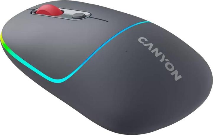Produktbild Canyon MW-22, 2in1 wireless optical mouse Bluetooth / Wireless USB, 800/1200/1600 DPI, 4 print, grey (Kabellos)
