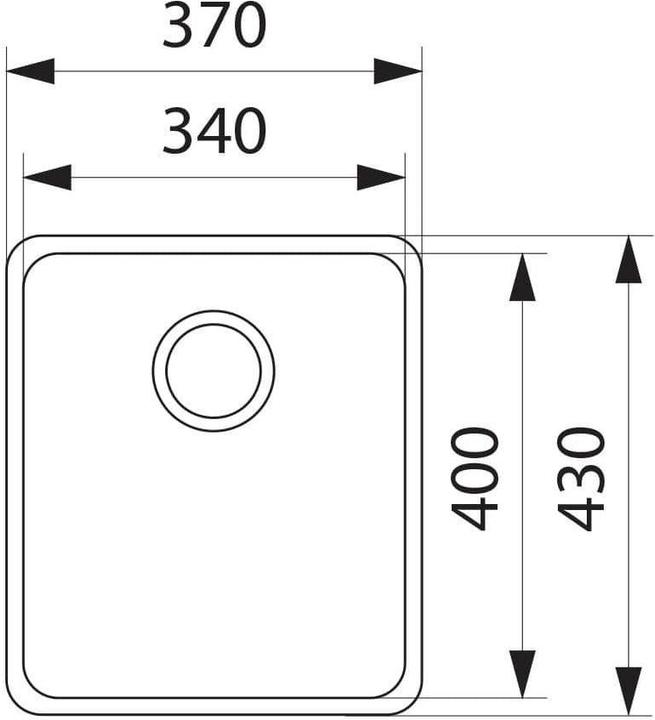 Actual product image Franke Steel sink Aton, ANX 110-34 (Fitted sink, 37 cm, 43 cm)