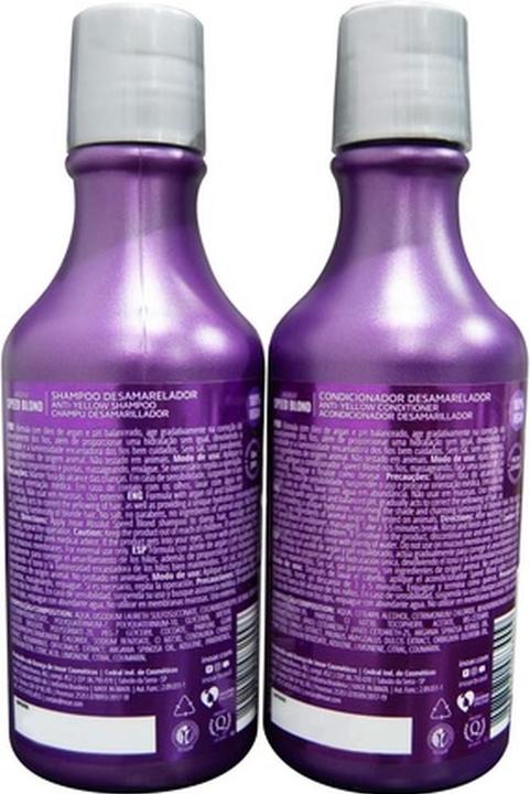 Nährwerte und Zutaten Inoar Professional Absolut Speed Blond Shampoo & Conditioner 250ml 8.45oz (250 ml, Flüssiges Shampoo)