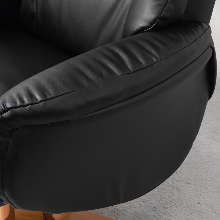 Actual product image Homcom Relaxsessel mit Hocker Kunstleder, Holz Schwarz