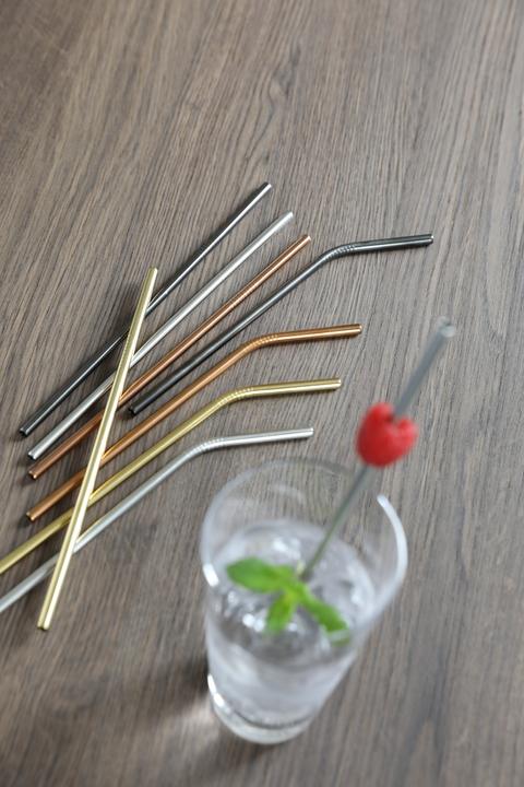 Actual product image Sambonet Mix Play stainless steel/PVD copper straws set of 6 (1 x)