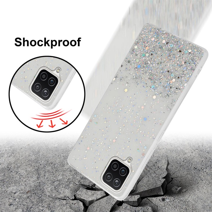 Actual product image Cadorabo TPU cover sparkling glitter (Samsung Galaxy A12, Samsung Galaxy M12)